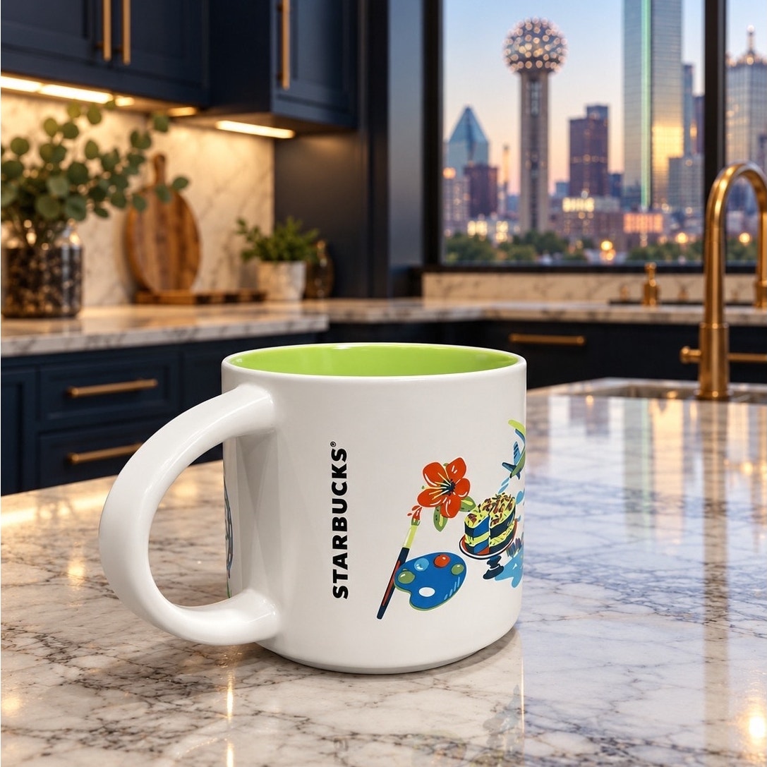 Starbucks Dallas Discovery Series Mug 14 oz Green Interior