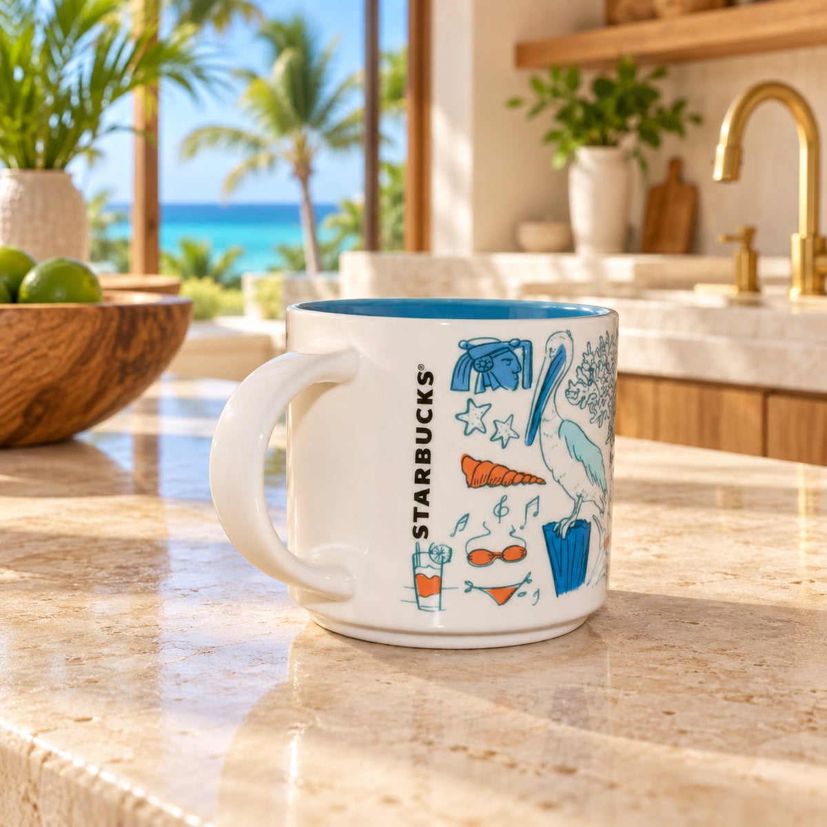 Cancun Mexico Starbucks Been There Mug 14oz Travel City Collectible EUC