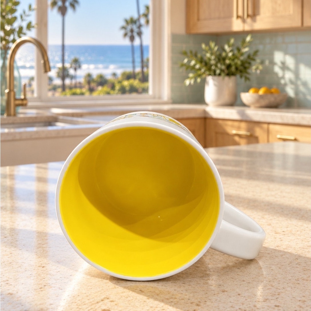 Starbucks Orange County Discovery Series Mug 14 oz Yellow Interior