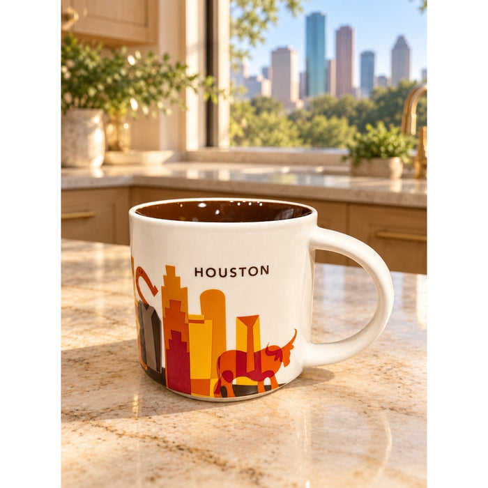 Starbucks Houston You Are Here Series Mug 14 oz Brown Interior