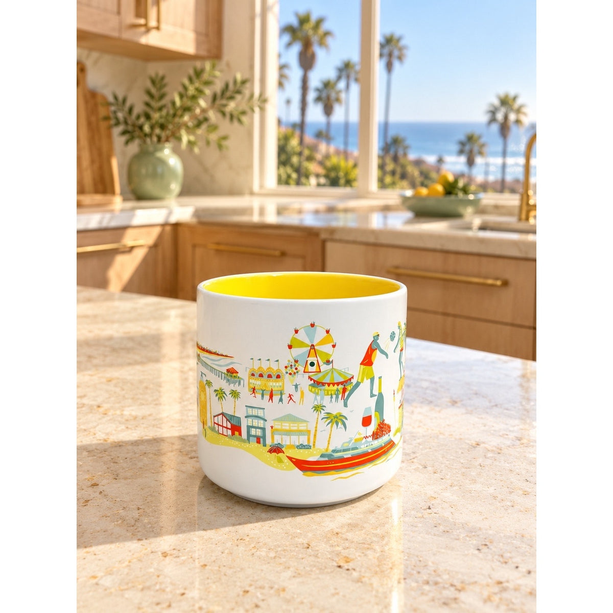 Starbucks Orange County Discovery Series Mug 14 oz Yellow Interior