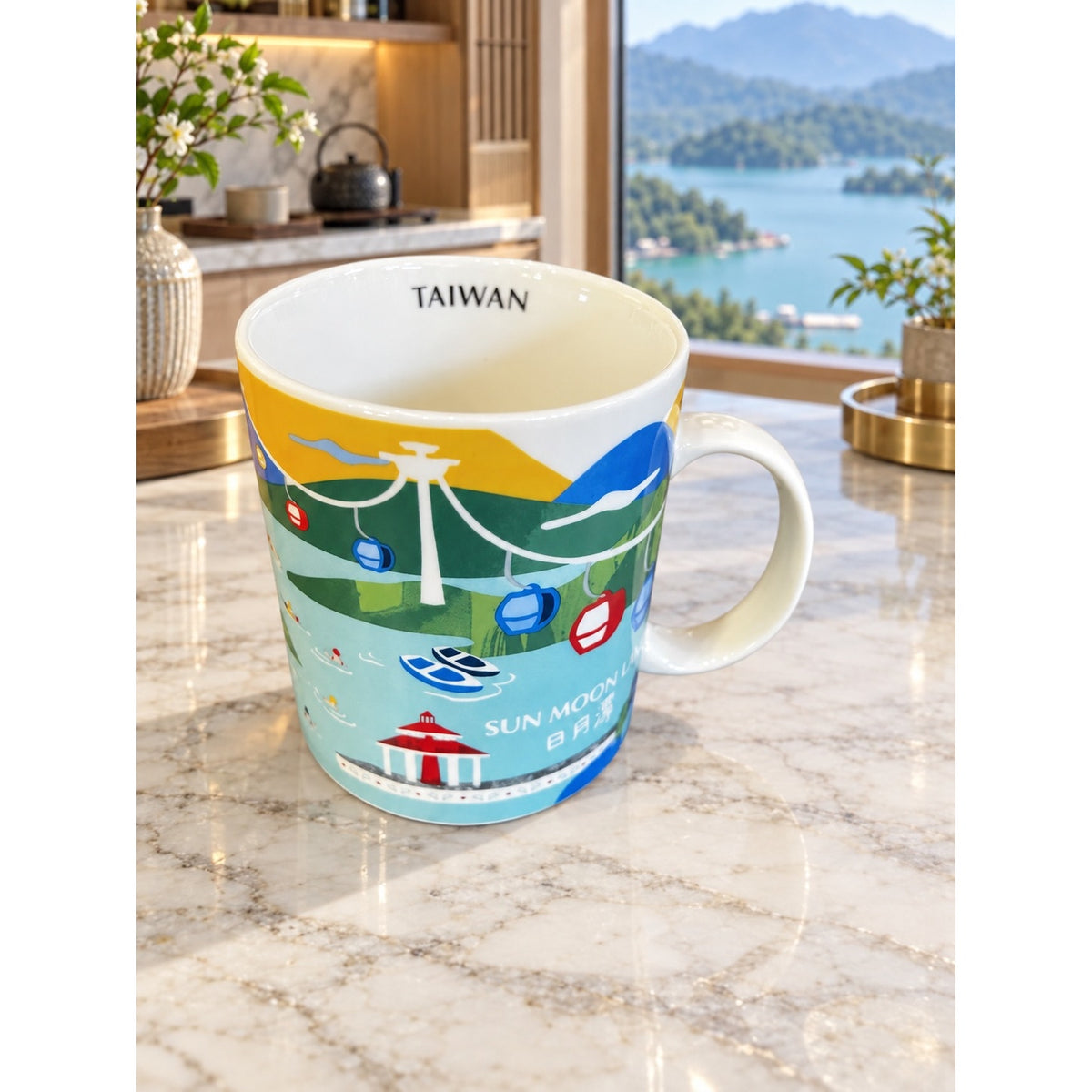Starbucks Taiwan Sun Moon Lake 2014 16 oz City Mug Cable Car