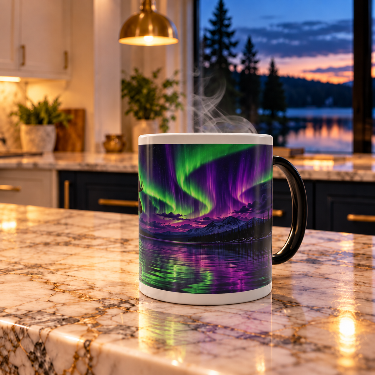 Aurora Moose Color-Changing Mug — 11oz Heat Sensitive Coffee Cup
