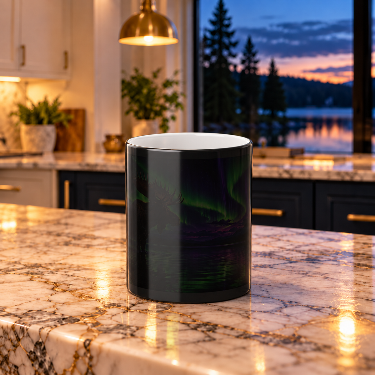 Aurora Moose Color-Changing Mug — 11oz Heat Sensitive Coffee Cup
