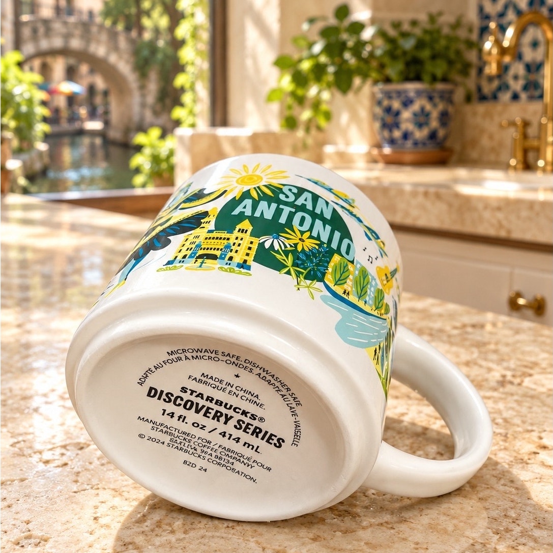 Starbucks San Antonio Discovery Series Mug 14 oz Teal Interior