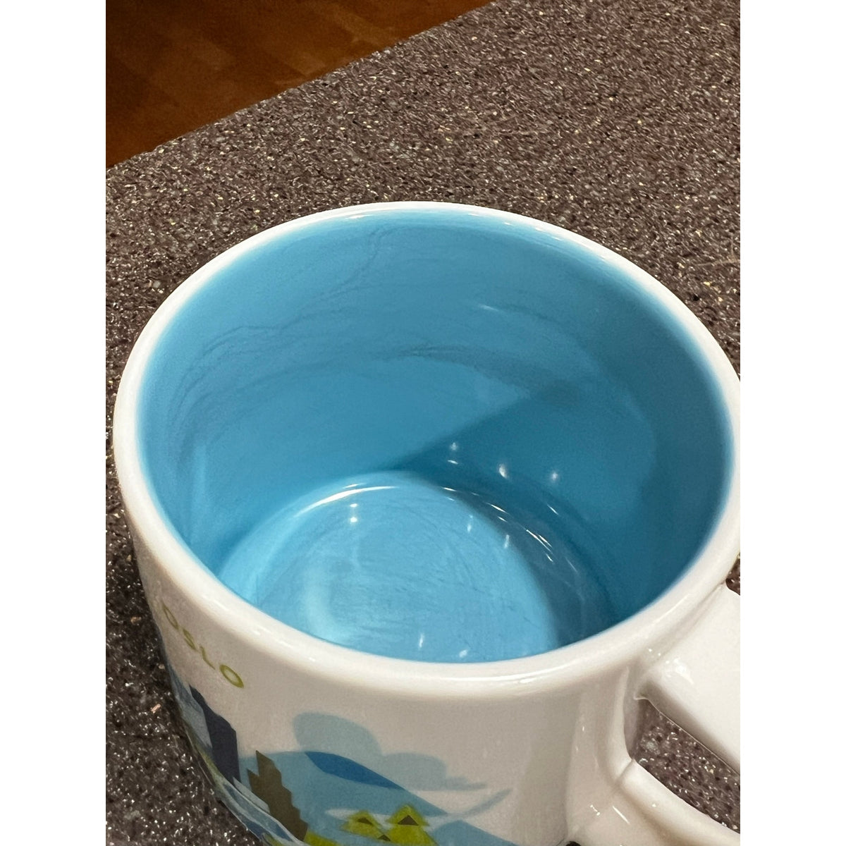 Starbucks Oslo You Are Here Series Mug 14 oz Blue Interior Staining