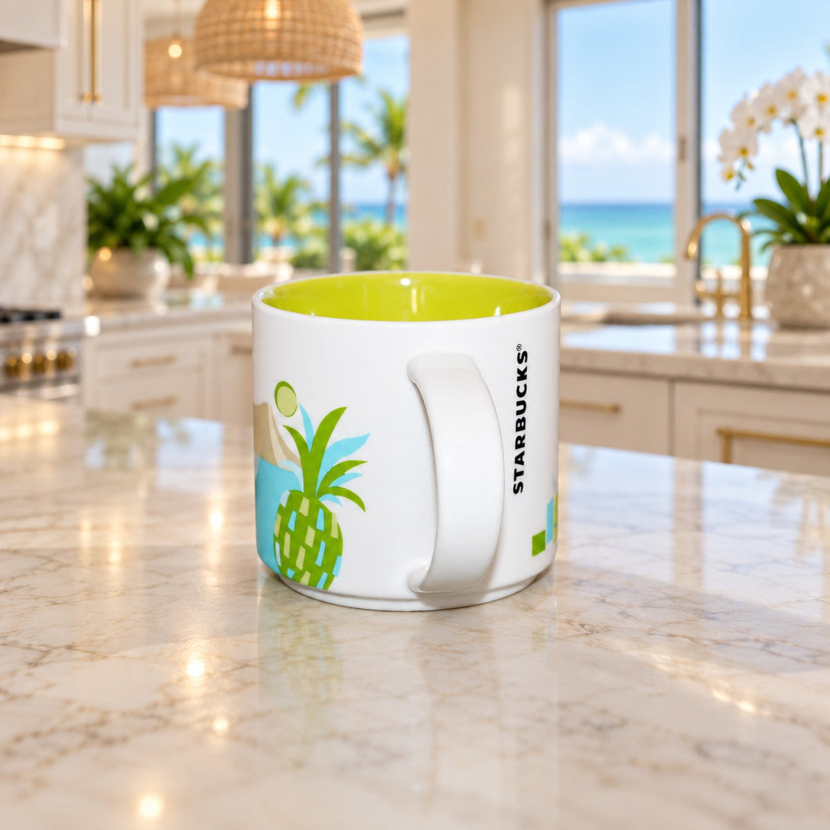 Starbucks Waikiki Hawaii You Are Here Collection YAH Coffee Mug Cup EUC