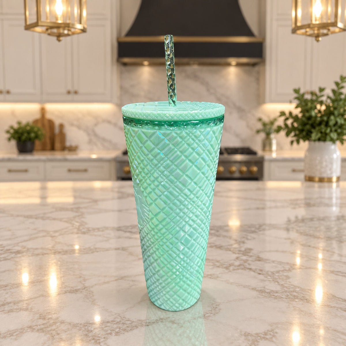 Starbucks Green Jeweled Tumbler Bling Cold Cup NWT