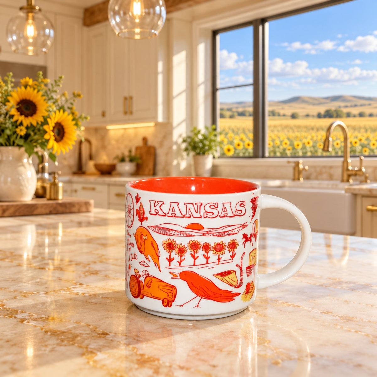 Starbucks KANSAS State Been There Series Across The Globe 14oz Coffee Mug NWT