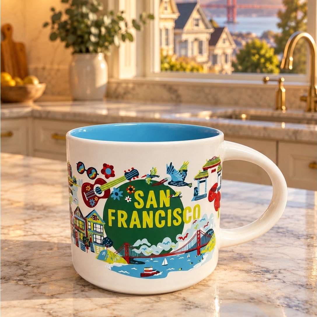 Starbucks San Francisco Discovery Series Mug 14 oz Blue Interior