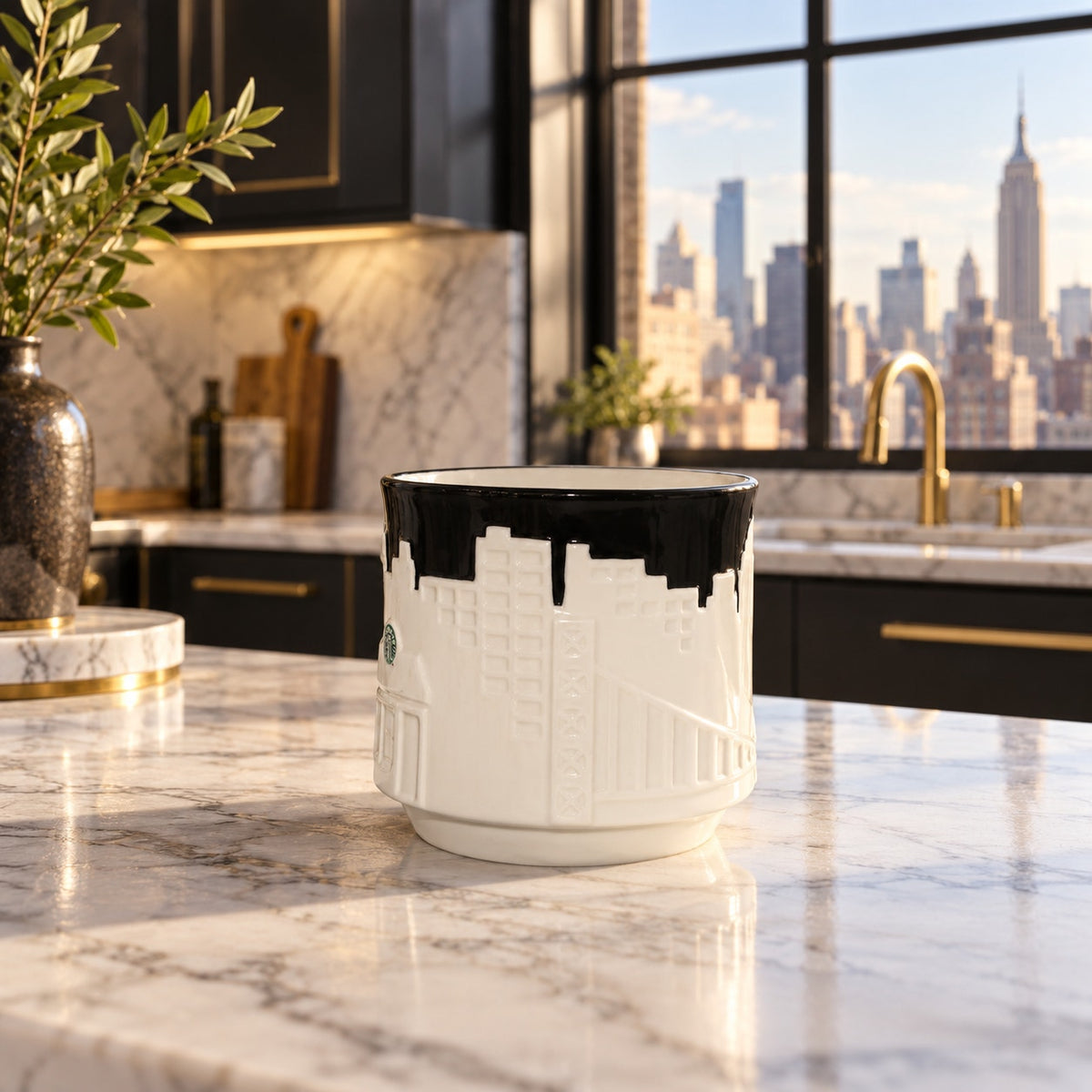 Starbucks New York City Skyline 3D Taxi Bone China Collectors Series Mug
