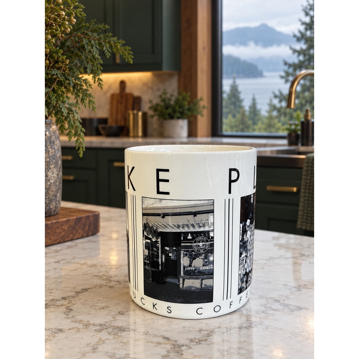 Starbucks Pike Place City Scenes Barista Mug 2003 Seattle Ferry Market
