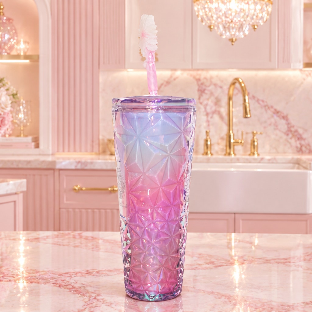 Starbucks Wicked Glinda Upland Pink Prism Cold Cup Tumbler 24oz NWT