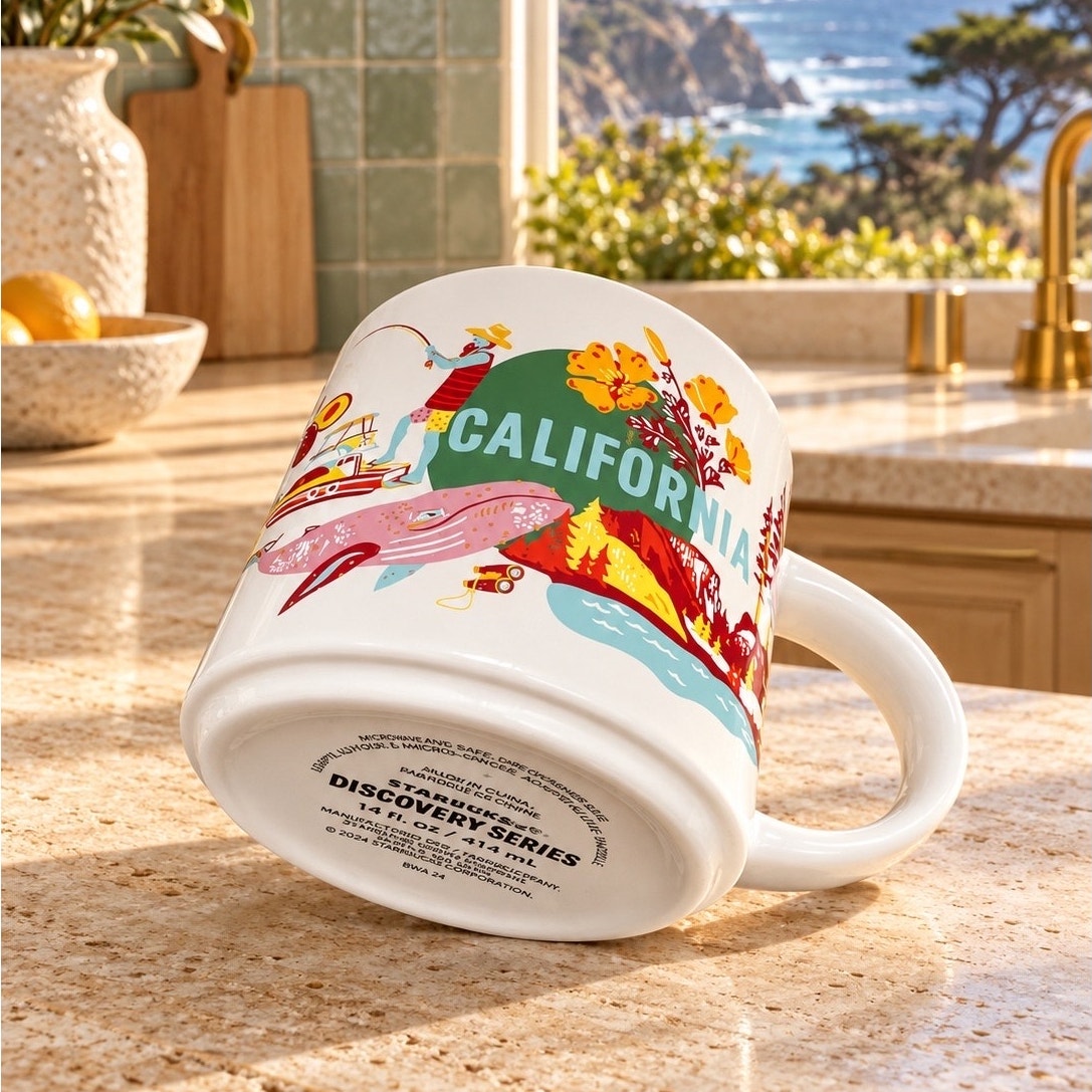 Starbucks California Discovery Series Mug 14 oz Red Interior EUC