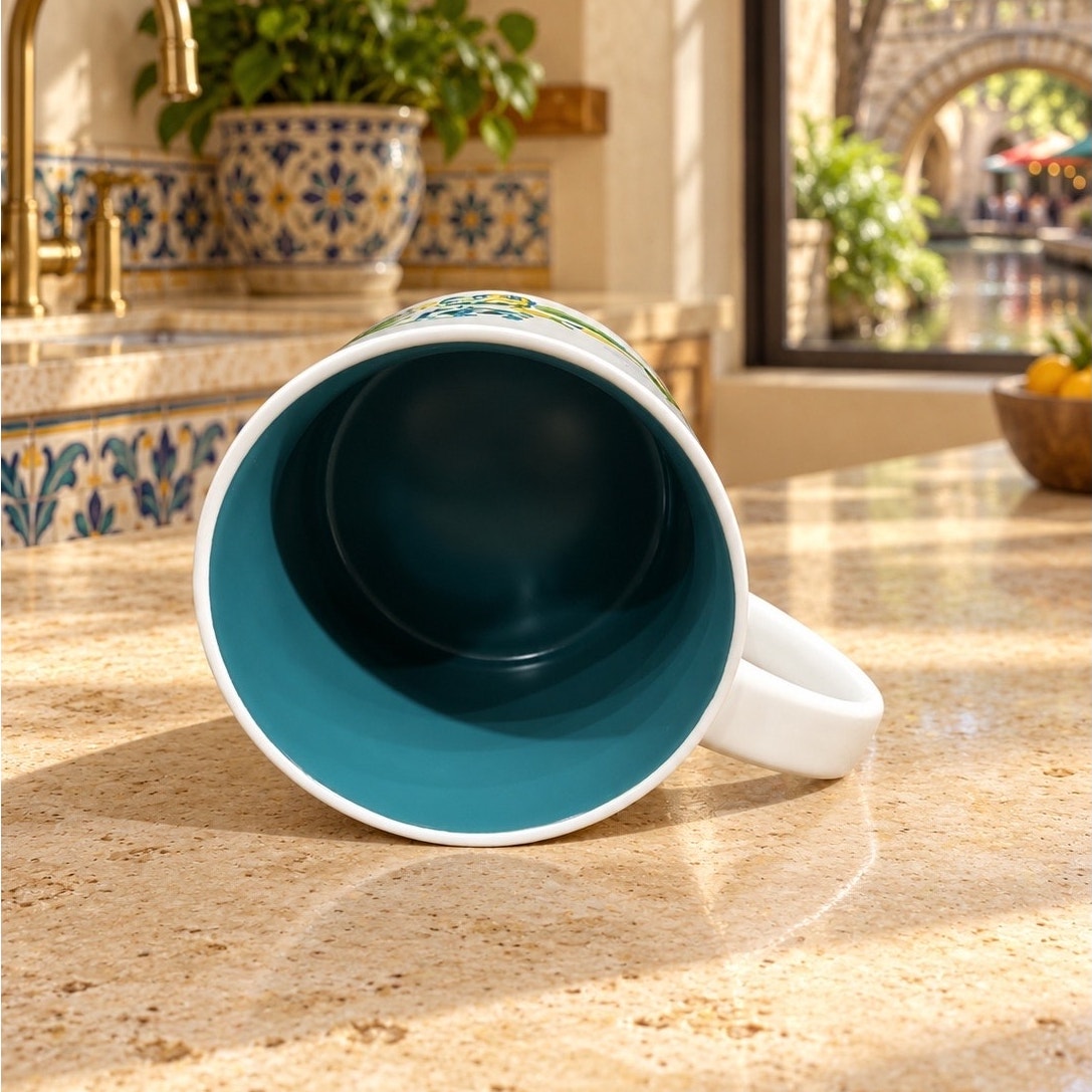 Starbucks San Antonio Discovery Series Mug 14 oz Teal Interior