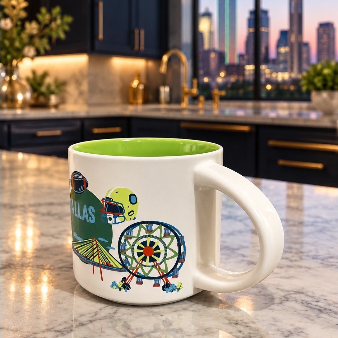 Starbucks Dallas Discovery Series Mug 14 oz Green Interior