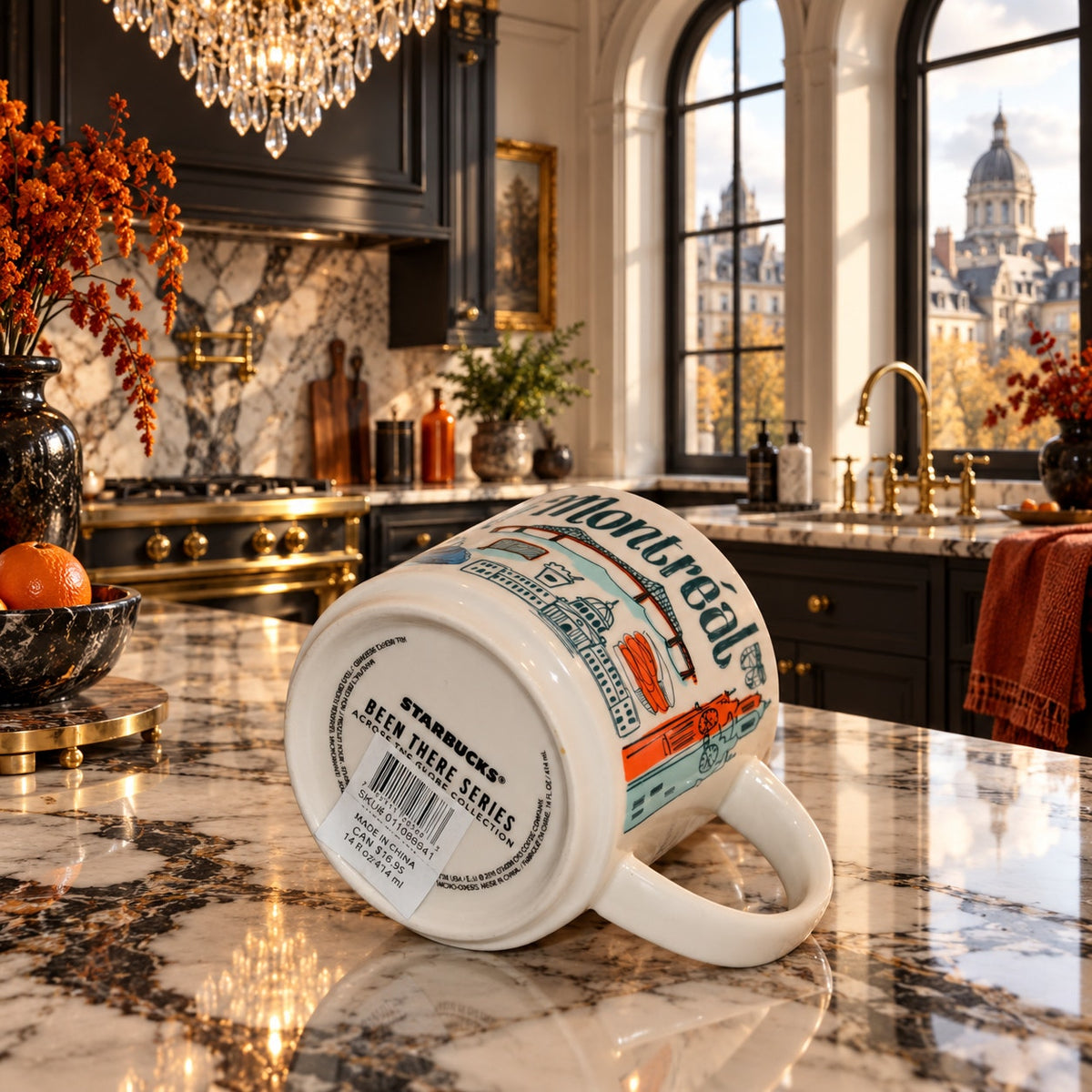 Starbucks Montreal Been There Series 14 oz Mug Orange Interior New w SKU