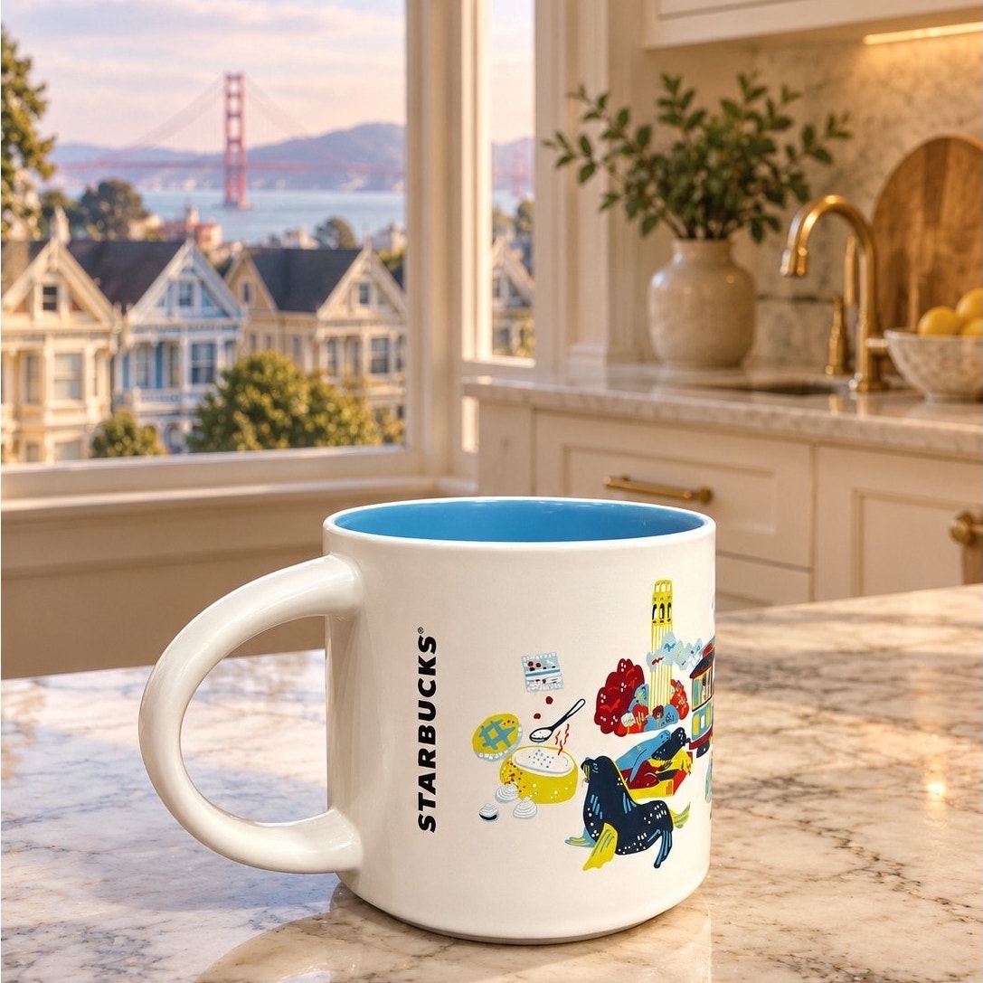 Starbucks San Francisco Discovery Series Mug 14 oz Blue Interior
