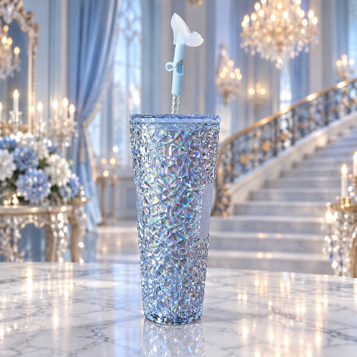 Starbucks Disney Cinderella 75th Anniversary Crystal Tumbler 24oz New Tag