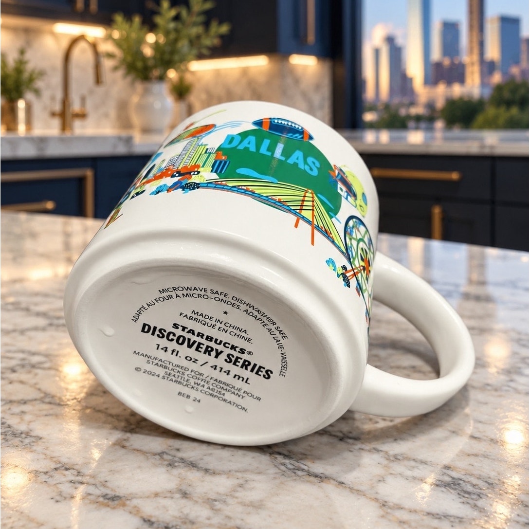 Starbucks Dallas Discovery Series Mug 14 oz Green Interior