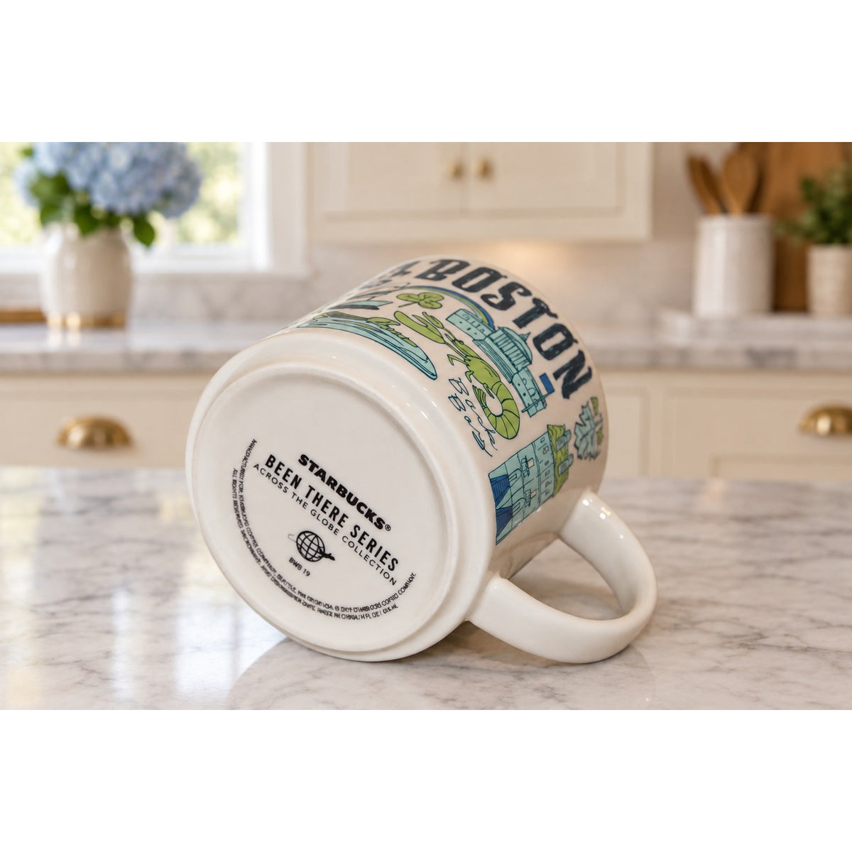 Starbucks Boston Been There Series 14 oz Mug Aqua Interior Massachusetts EUC