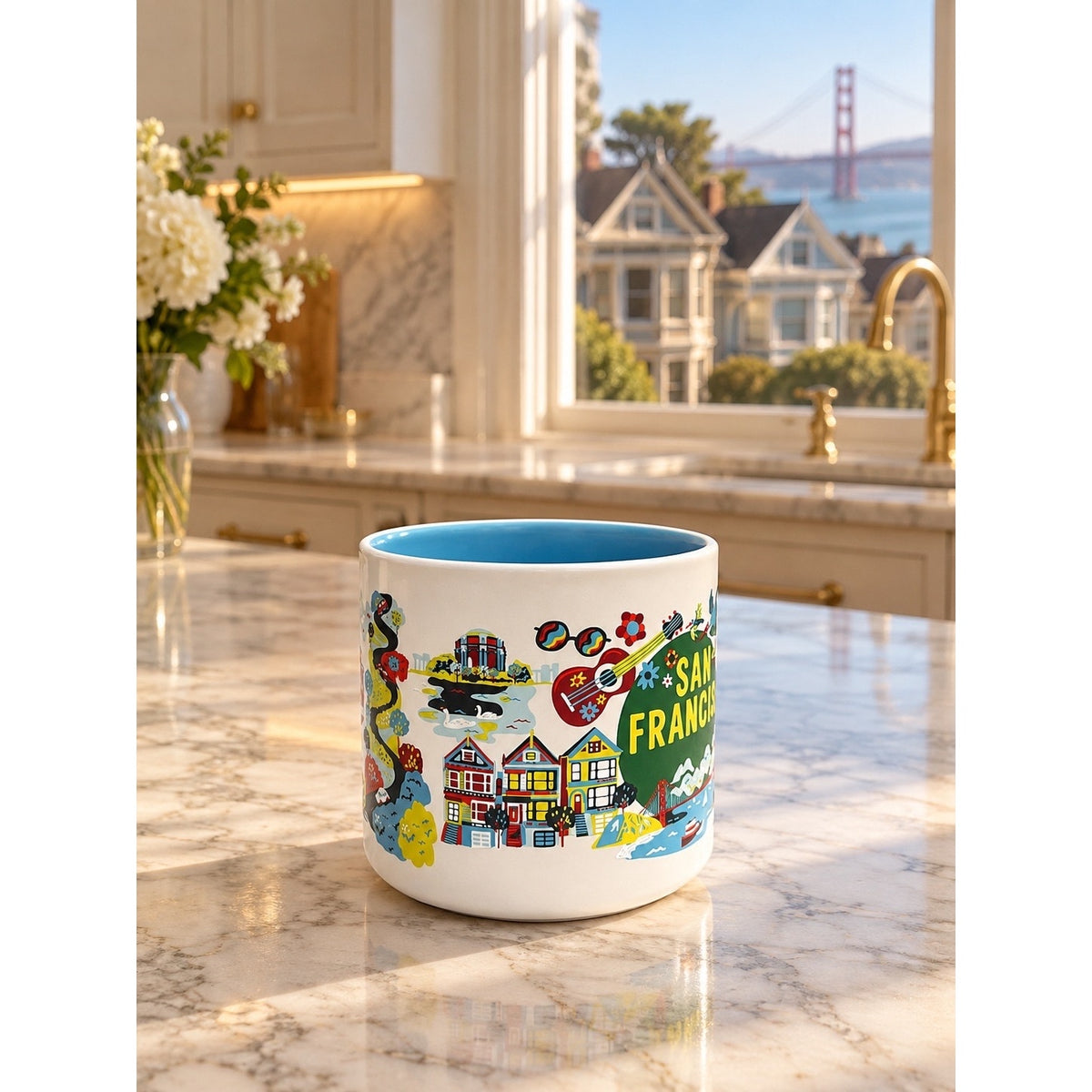 Starbucks Orange County Discovery Series Mug 14 oz Yellow Interior