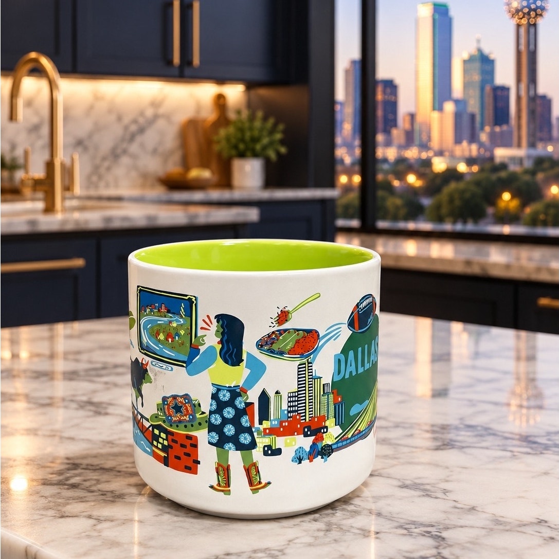 Starbucks Dallas Discovery Series Mug 14 oz Green Interior
