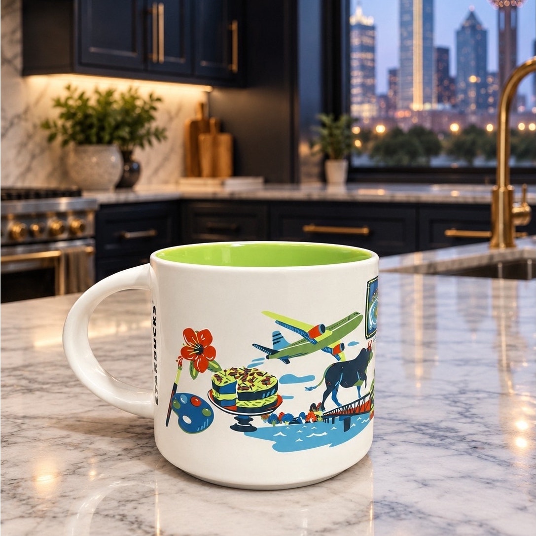 Starbucks Dallas Discovery Series Mug 14 oz Green Interior