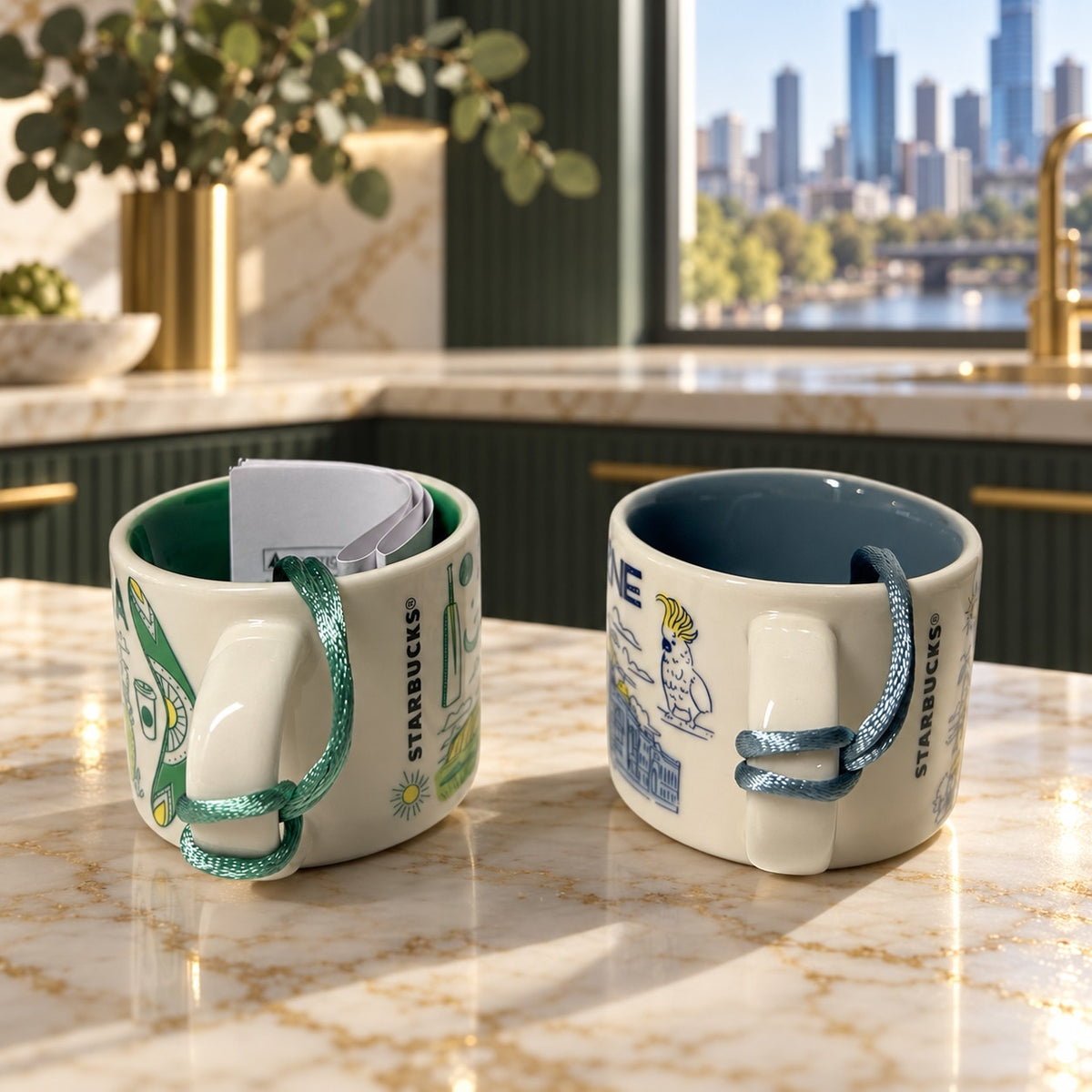 Starbucks Melbourne Australia 2oz Espresso Cup Set of 2 NWT