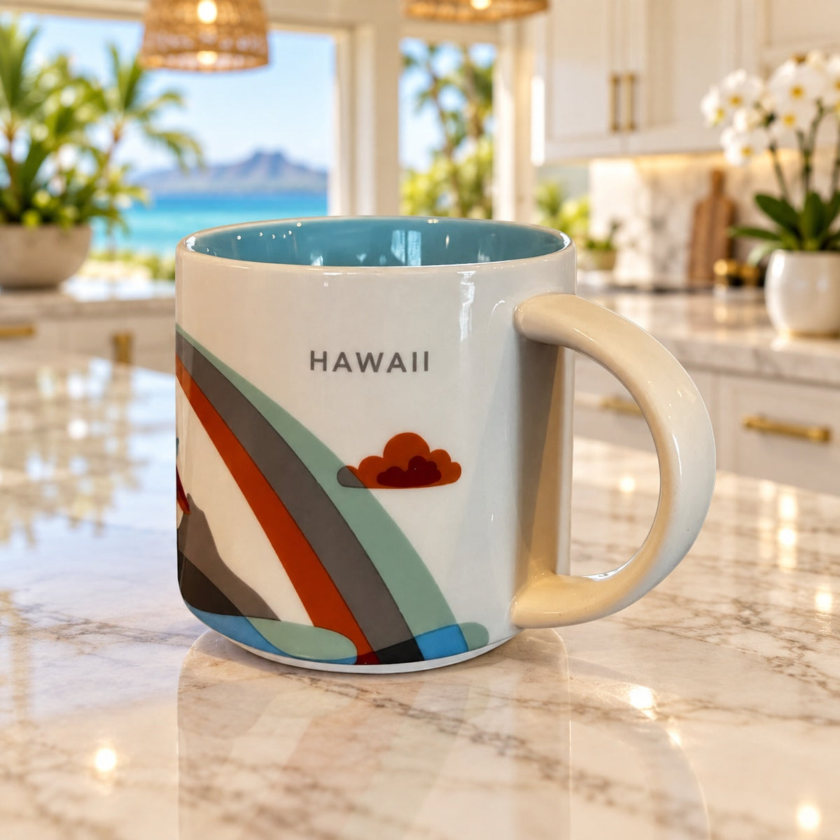 Starbucks Hawaii You Are Here Mug 14oz Coffee Cup Tropical Island