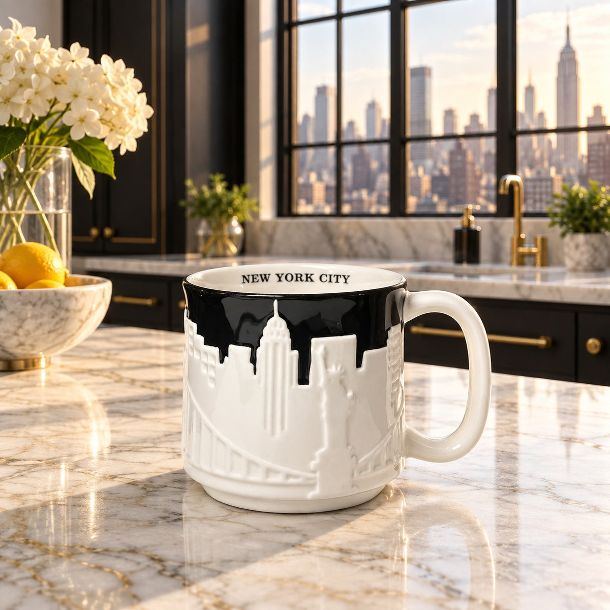 Starbucks New York City Skyline 3D Taxi Bone China Collectors Series Mug