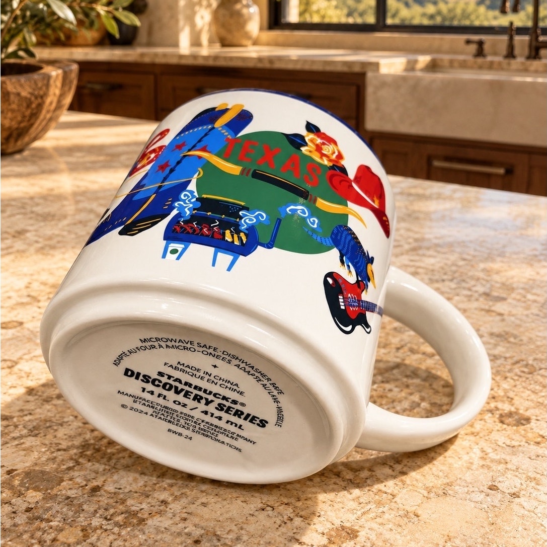 Starbucks Texas Discovery Series Mug 14 oz Cobalt Blue Interior