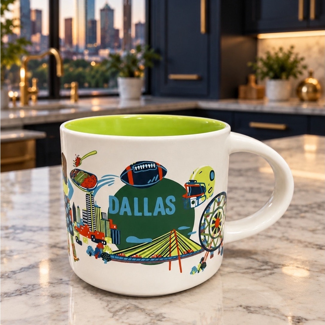 Starbucks Dallas Discovery Series Mug 14 oz Green Interior