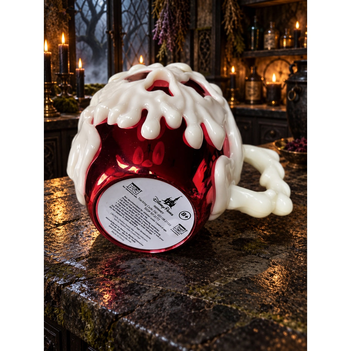 Disney Parks Snow White Evil Queen Poison Apple Skull Mug With Lid