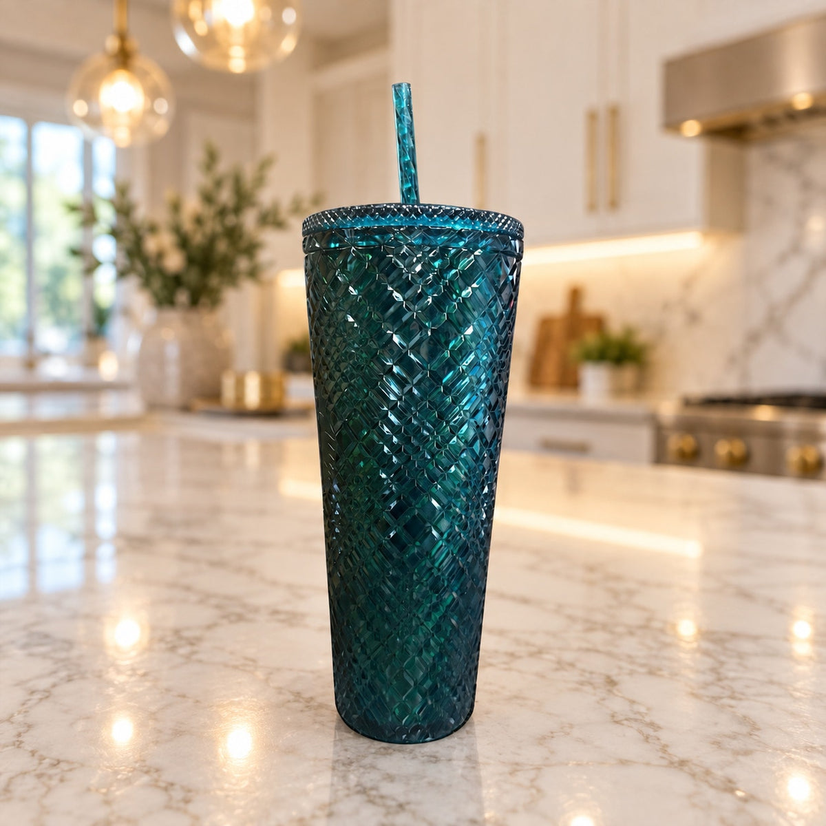 Starbucks Emerald Green Jeweled Tumbler 24 oz Holiday 2021 NWT