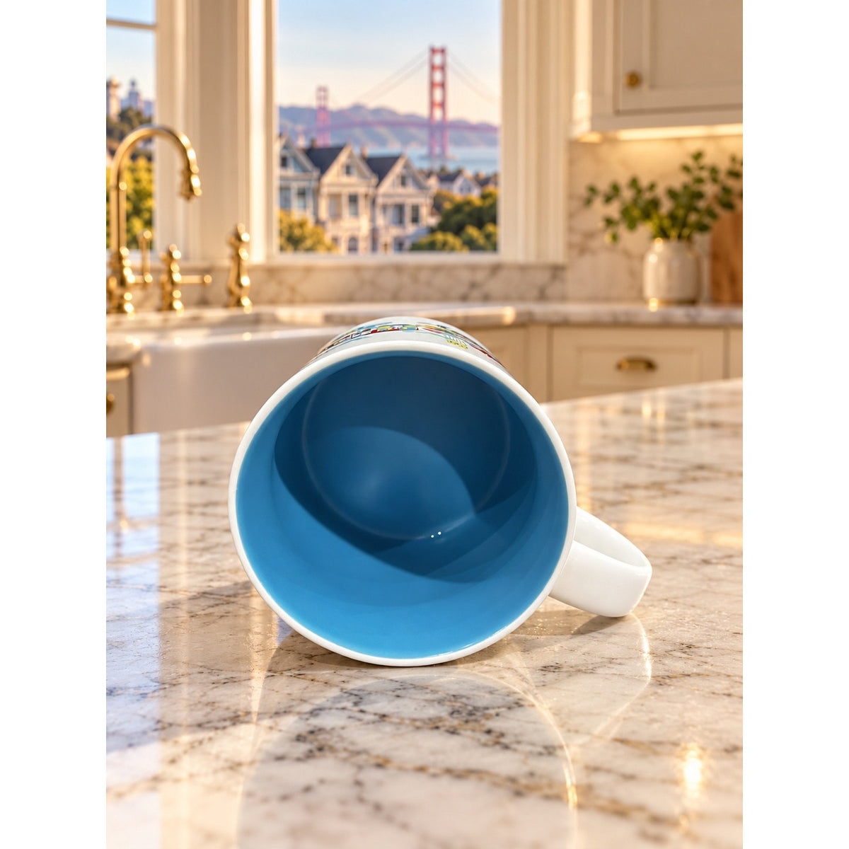 Starbucks San Francisco Discovery Series Mug 14 oz Blue Interior