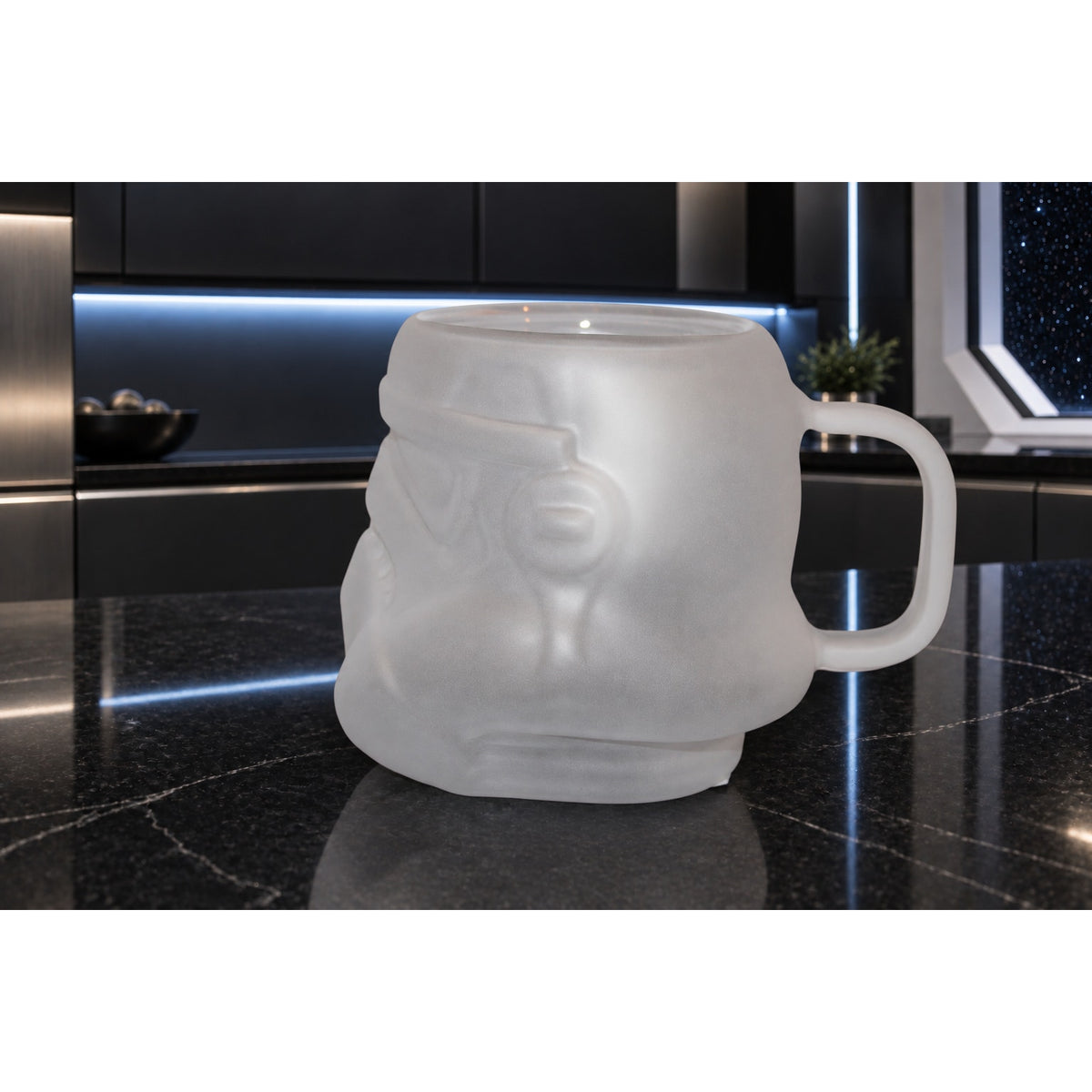 Disney Star Wars Stormtrooper Helmet Frosted Glass Mug 11.8 oz New