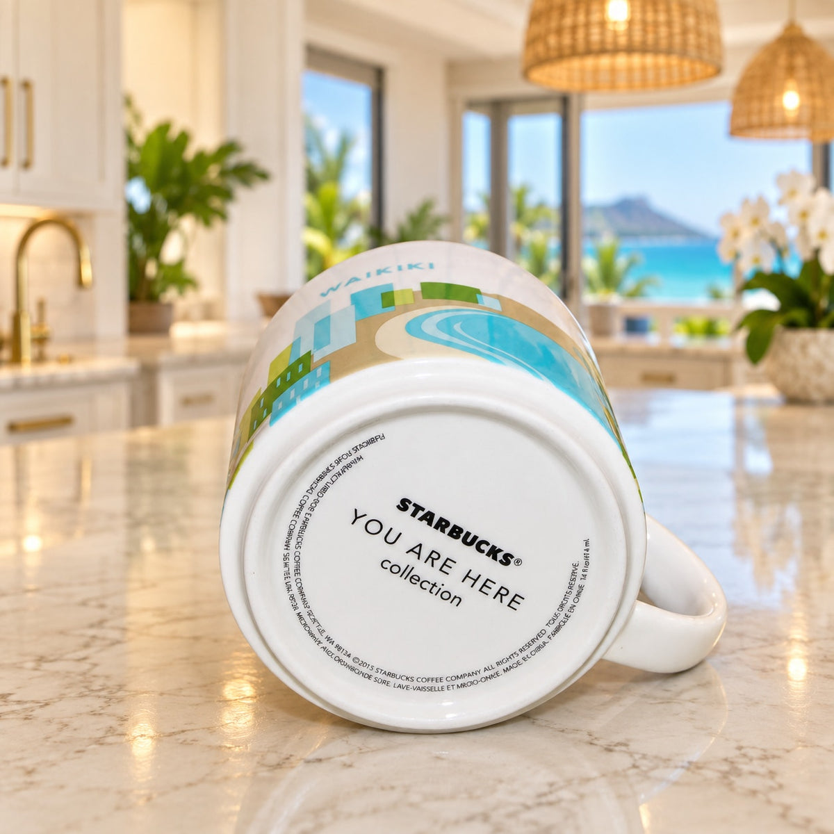 Starbucks Waikiki Hawaii You Are Here Collection YAH Coffee Mug Cup EUC