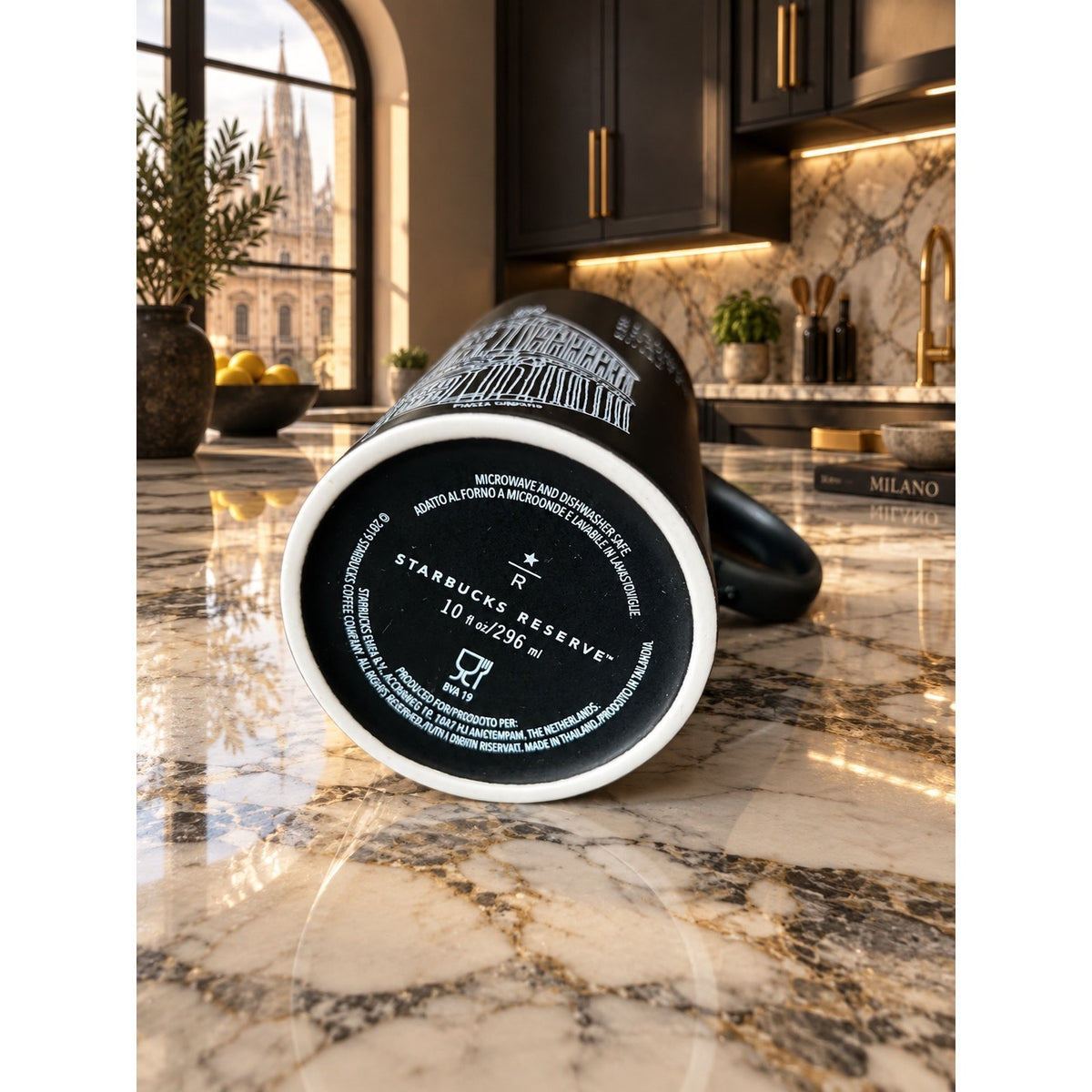 Starbucks Reserve Roastery Milano Italy Black Ceramic Mug 10 Oz