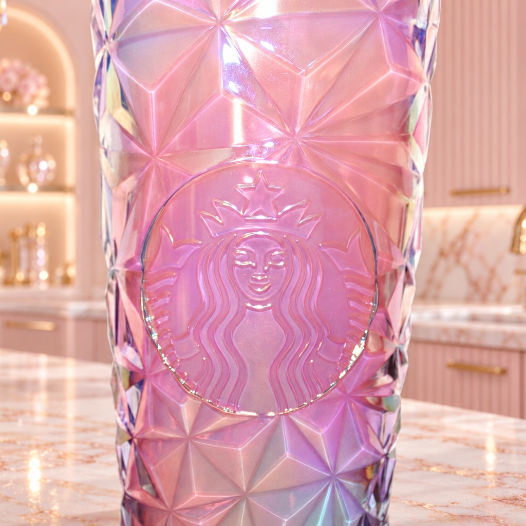 Starbucks Wicked Glinda Upland Pink Prism Cold Cup Tumbler 24oz NWT