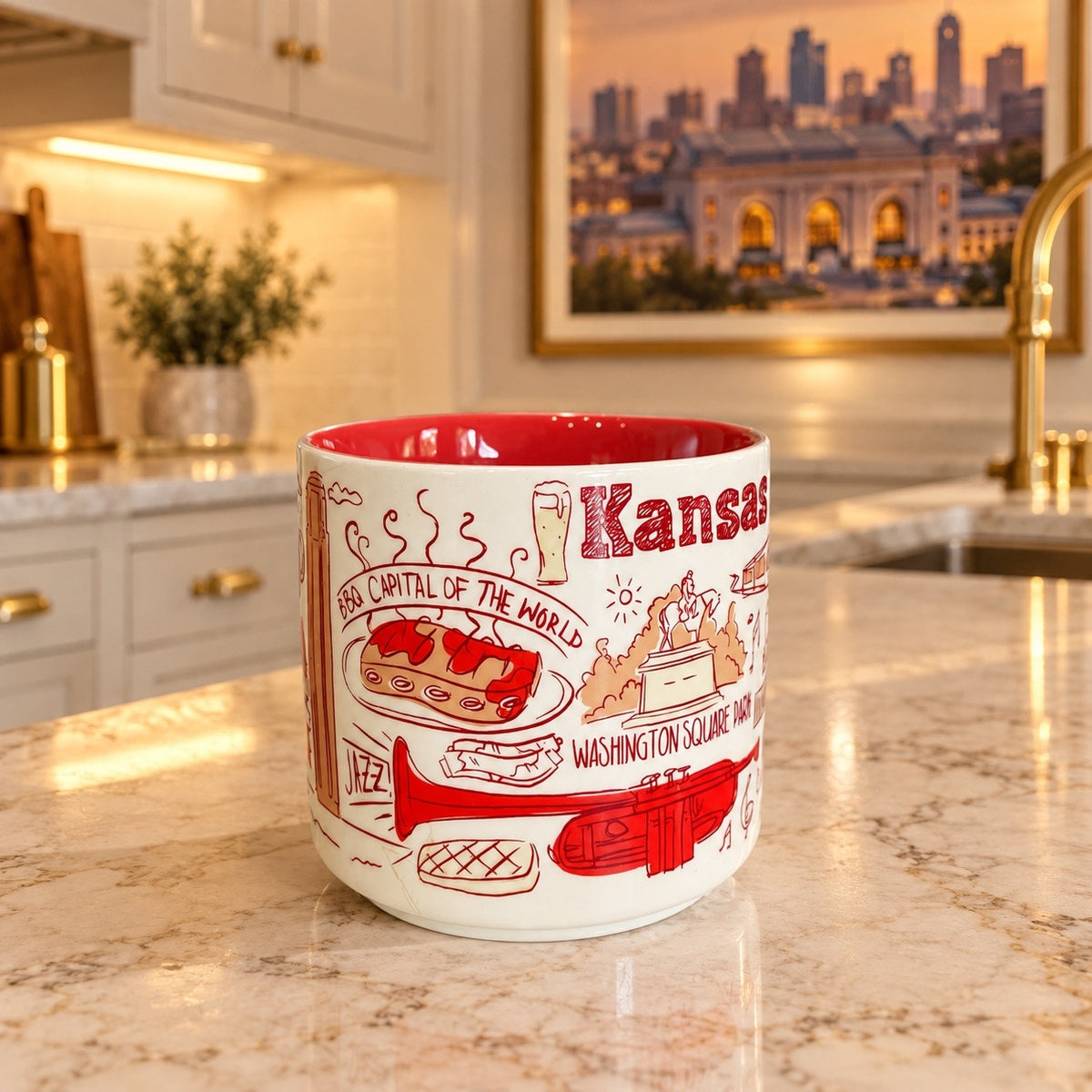 Starbucks Kansas City Been There Series 14 oz Mug Red Interior NWT