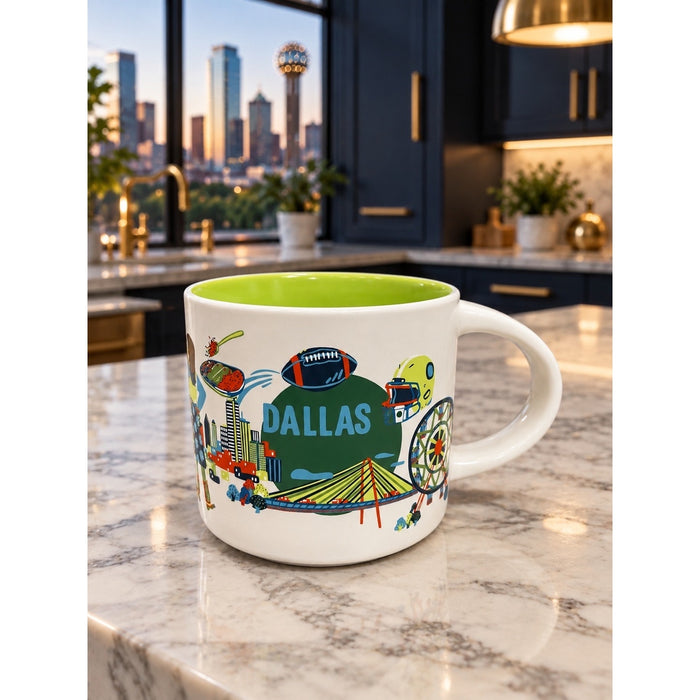 Starbucks Dallas Discovery Series Mug 14 oz Green Interior