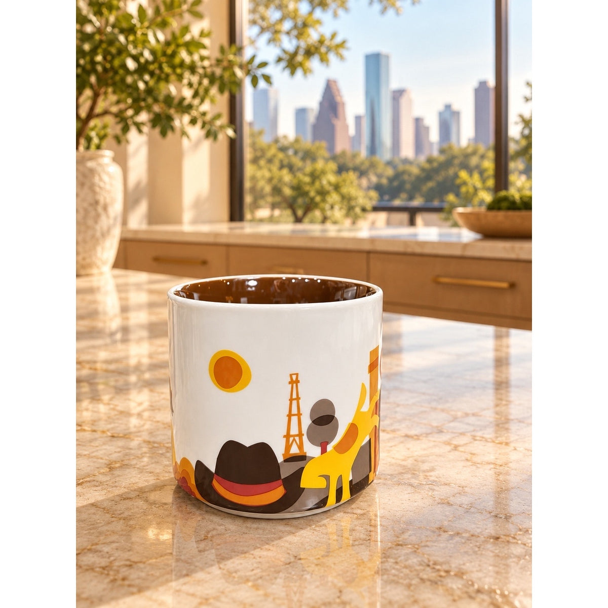 Starbucks Houston You Are Here Series Mug 14 oz Brown Interior