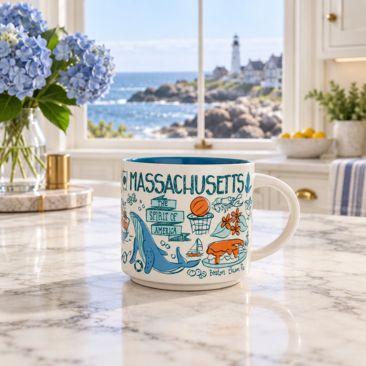 Starbucks Been There Series Massachusetts State 14oz Coffee Mug Cup