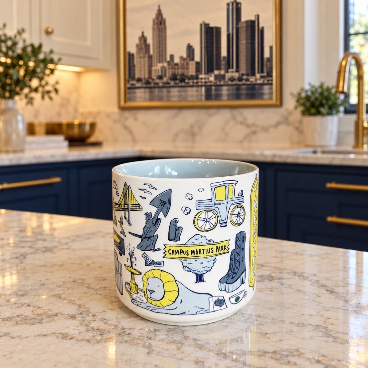 Starbucks Detroit Been There Series Coffee Mug 14 oz Michigan NWT no Box