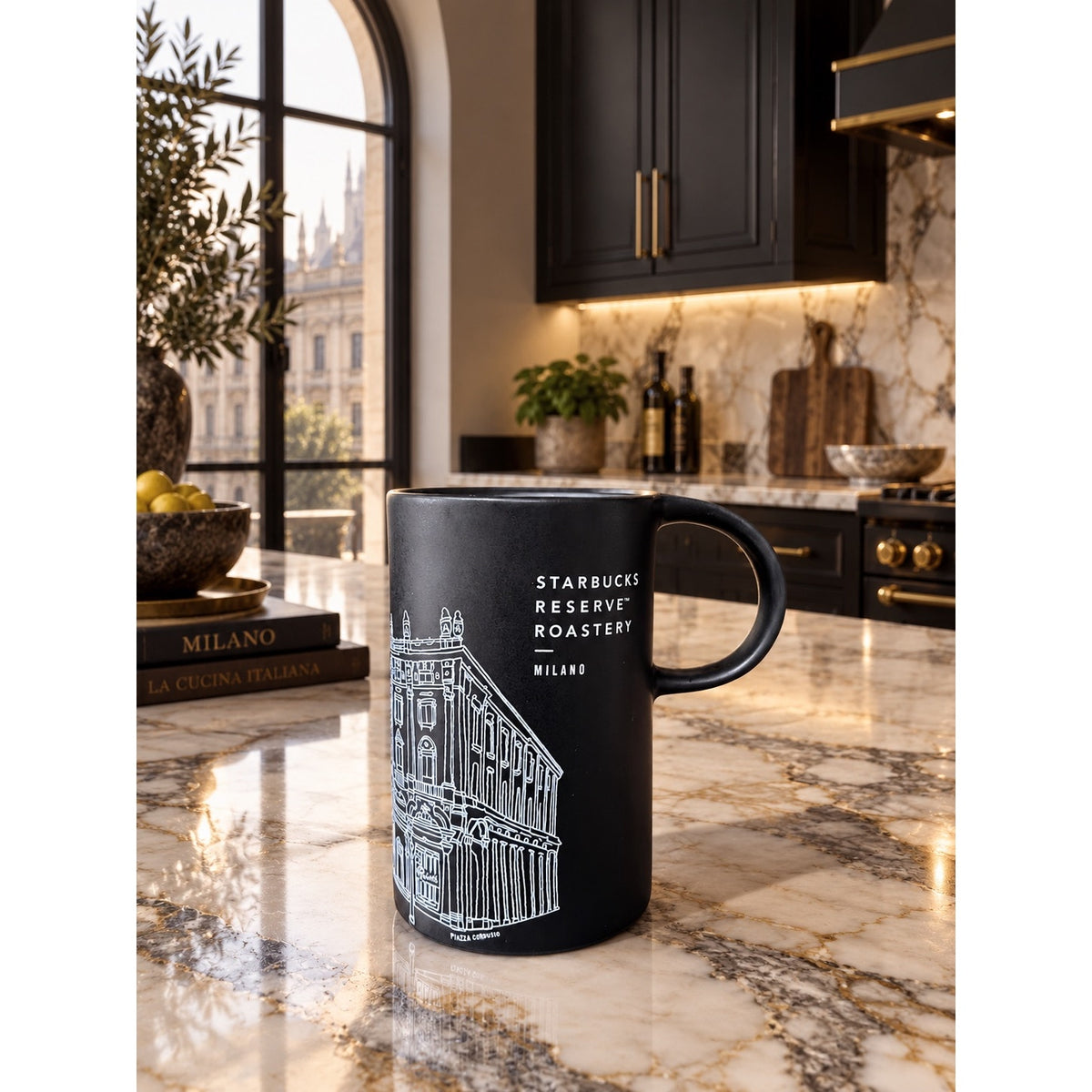 Starbucks Reserve Roastery Milano Italy Black Ceramic Mug 10 Oz