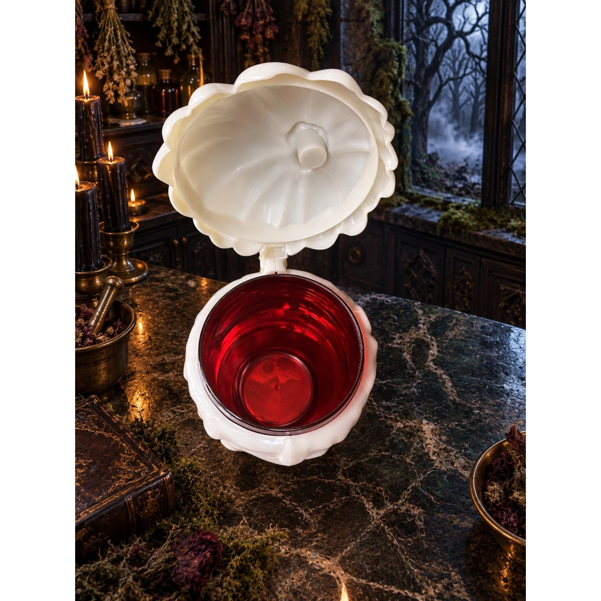 Disney Parks Snow White Evil Queen Poison Apple Skull Mug With Lid