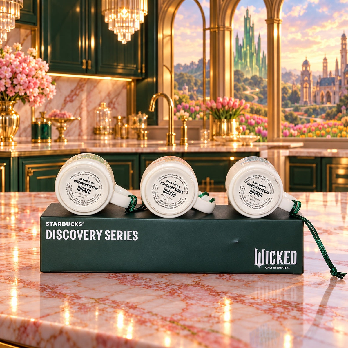 Universal Studios Wicked Starbucks Discovery Series 3 Mini Mug 2 Oz Ornament Set
