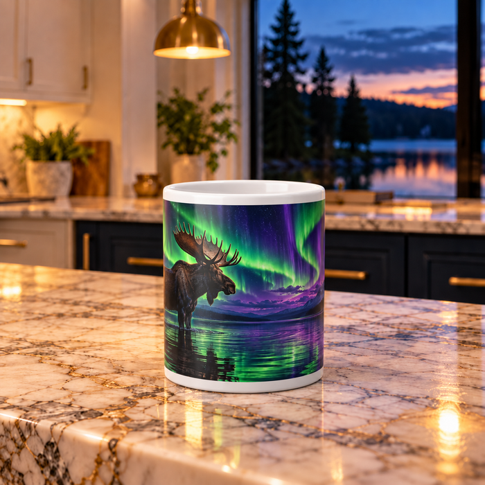 Aurora Moose Color-Changing Mug — 11oz Heat Sensitive Coffee Cup