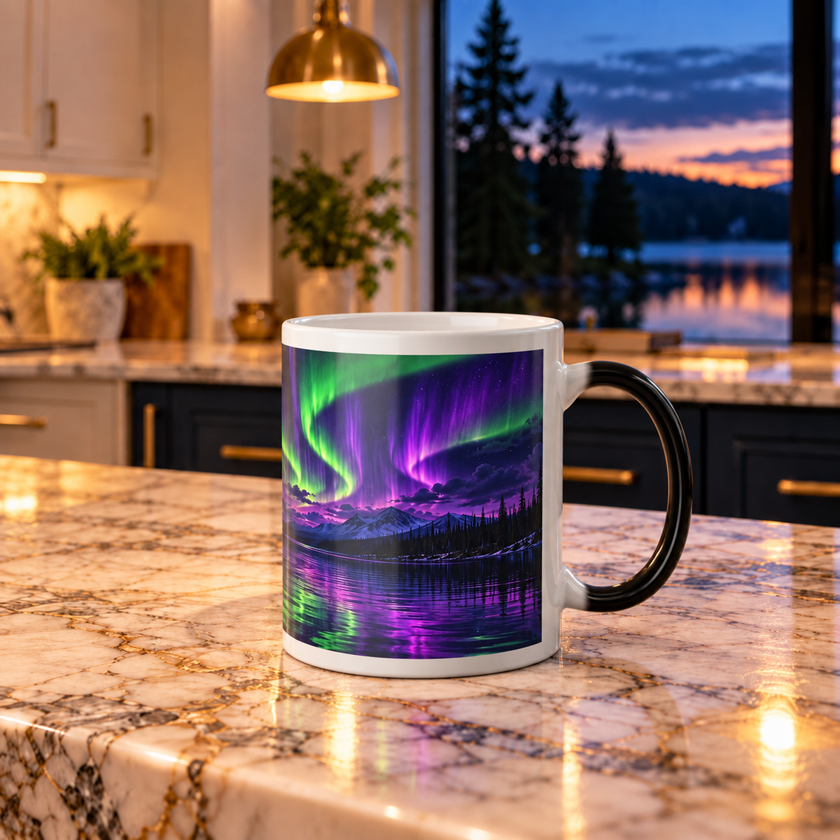 Aurora Moose Color-Changing Mug — 11oz Heat Sensitive Coffee Cup